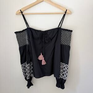 Rebecca Minkoff NWT Tiffany Off Shoulder Embroider Blouse XS